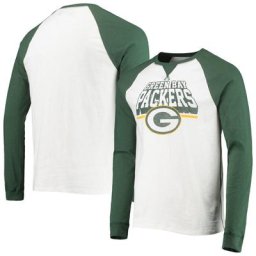 JNK PAC WHITE HUNG PACKERS M COLOR BLOCK LS RAGLAN TEEMENL-S
