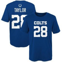 T-shirt avec nom et numéro du joueur Mainliner des Royal Indianapolis Colts de Jonathan Taylor pour jeune