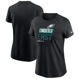 T-shirt femme Nike Philadelphia Eagles 2022 NFC East Division Champions Locker Room Trophy Collection Noir
