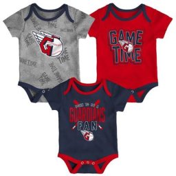 Ensemble trois pièces pour nouveau-né et bébé Cleveland Guardians bleu marine/rouge/gris chiné Game Time