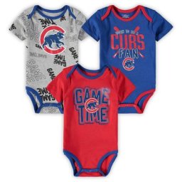Ensemble trois pièces pour nouveau-né et bébé Chicago Cubs Royal/rouge/gris chiné Game Time