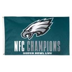 WinCraft Philadelphia Eagles 2022 NFC Champions 3' x 5' Drapeau de luxe unilatéral