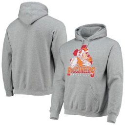 Malbouffe pour hommes Heather Grey Tampa Bay Buccaneers Disney Mickey Quarterback Pull à capuche