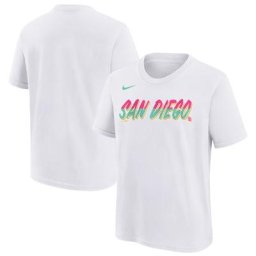 T-shirt Nike San Diego Padres 2022 City Connect Wordmark enfant blanc