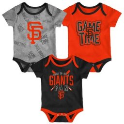 Ensemble trois pièces Game Time des Giants de San Francisco pour nouveau-nés et nourrissons noir/orange/gris chiné