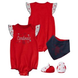 Ensemble bavoir et chaussons pour nouveau-né et bébé Cardinals de Saint-Louis rouge 3 pièces Home Plate