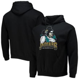 Malbouffe pour hommes noir Jacksonville Jaguars Disney Mickey Quarterback Pull à capuche