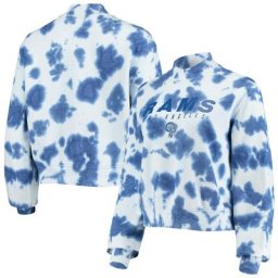 Junk Food Royal Los Angeles Rams Pull court teint par nœuds pour femme