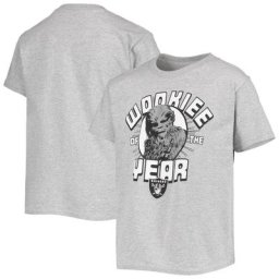 Junior Junk Food Heather Grey Las Vegas Raiders Star Wars Wookie Of The Year T-shirt