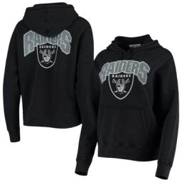 Pull à capuche en polaire pour femme Junk Food Black Las Vegas Raiders Fullback