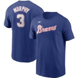 T-shirt avec nom et numéro Nike Dale Murphy Royal Atlanta Braves Cooperstown Collection pour homme
