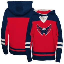 Chandail à capuchon à encolure en V à lacets revisité rouge des Capitals de Washington d'âge préscolaire