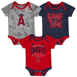 Ensemble trois pièces Game Time Los Angeles Angels rouge/bleu marine/gris chiné nouveau-né et nourrisson