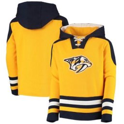 Chandail à capuchon à enfiler à lacets sans âge des Predators de Nashville Gold pour jeune