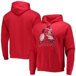 Pull à capuche pour hommes Junk Food rouge Atlanta Falcons Disney Mickey Quarterback