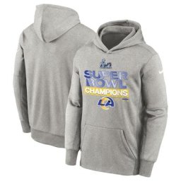 Sweat à capuche Nike Los Angeles Rams Super Bowl LVI Champions Locker Room Trophy Collection pour enfant gris chiné