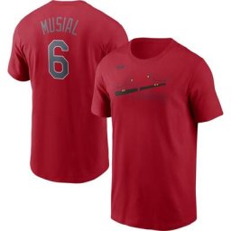 T-shirt avec nom et numéro de la collection Cooperstown des Cardinals de Saint-Louis Nike Stan Musial pour homme, rouge