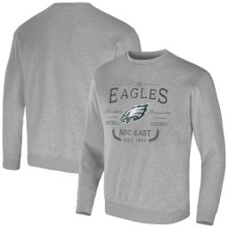 Collection NFL x Darius Rucker pour homme par Fanatics Heather Grey Philadelphia Eagles Sweatshirt à enfiler