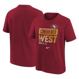 Nike Scarlet San Francisco 49ers 2022 NFC West Division Champions Locker Room Trophy Collection T-shirt pour enfant