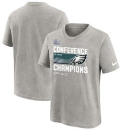 T-shirt Nike Philadelphia Eagles 2022 NFC Champions Locker Room Trophy Collection pour enfant gris