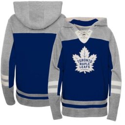 Chandail à capuchon à encolure en V à lacets revisité sans âge des Toronto Maple Leafs bleu préscolaire
