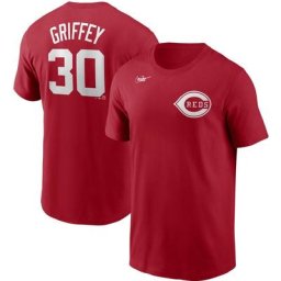 T-shirt avec nom et numéro de la collection Cooperstown des Cincinnati Reds Nike Ken Griffey Jr. pour homme