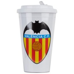 Thermo en plastique avec de la paille du Valencia CF - Blanc