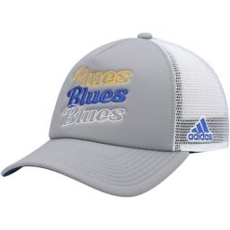 Casquette de camionneur en mousse adidas St. Louis Blues pour femmes, gris/blanc