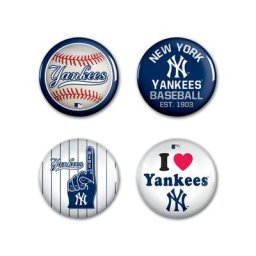 Ensemble de 4 badges à boutons des Yankees de New York