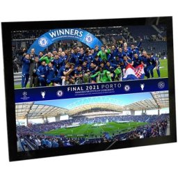 Cadre en verre de montage de célébration de la Ligue des champions de Chelsea - 8 x 6 pouces