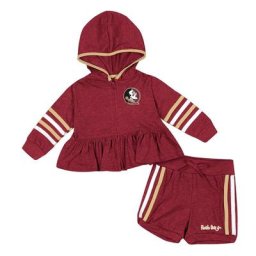 Girls Infant Colosseum Garnet Florida State Seminoles Spoonful Full-Zip Hoodie & Short Set