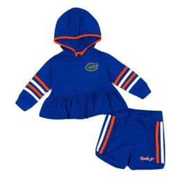 Girls Infant Colosseum Royal Florida Gators Spoonful Sweat à capuche et short entièrement zippés
