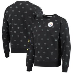 Sweat-shirt Tommy Hilfiger Pittsburgh Steelers Reid Graphic pour homme avec imprimé noir