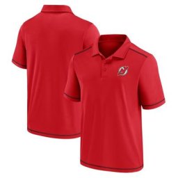Polo à logo principal des Devils du New Jersey Fanatics Branded rouge pour homme