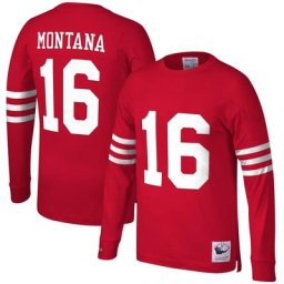 San Francisco 49ers Mitchell & Ness 1989 Joe Montana T-shirt à manches longues - Homme