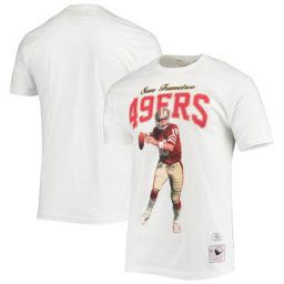 T-shirt blanc pour homme Mitchell & Ness Joe Montana San Francisco 49ers
