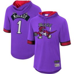Chandail à capuchon à manches courtes avec nom et numéro Mitchell & Ness Tracy McGrady pour hommes des Toronto Raptors Mesh Hardwood Classics