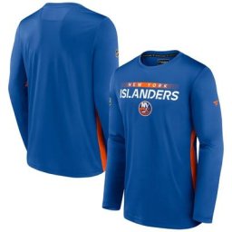 T-shirt à manches longues pour homme Royal New York Islanders Authentic Pro Rink Performance de marque Fanatics