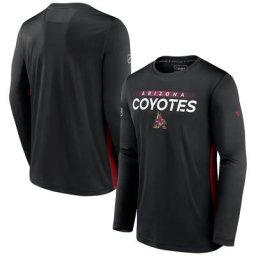 T-shirt à manches longues Arizona Coyotes Authentic Pro Rink Performance de marque Fanatics pour homme, noir