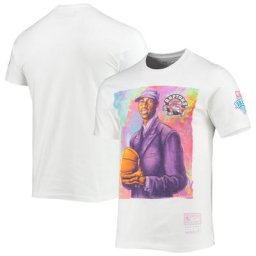 T-shirt Mitchell & Ness Tracy McGrady pour hommes, blanc Toronto Raptors Hardwood Classics Draft Day Colorwash
