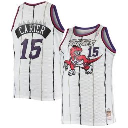 Mitchell & Ness Vince Carter pour homme Blanc Toronto Raptors Big & Tall Hardwood Classics Swingman Jersey