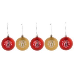 Manchester United Christmas Baubles - 5 Pack