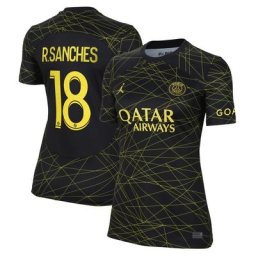 Maillot PSG Jordan Fourth Stadium 22/23 - Femme avec flocage R.Sanches 18
