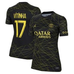 Maillot PSG Jordan Fourth Stadium 22/23 - Femme avec flocage Vitinha 17