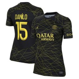 Maillot PSG Jordan Fourth Stadium 22/23 - Femme avec flocage Danilo 15