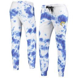 Pantalon de jogging tie-dye DKNY Sport blanc/royal Los Angeles Rams Melody pour femme