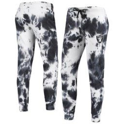 Pantalon de jogging DKNY Sport Las Vegas Raiders Melody tie-dye blanc/noir pour femme