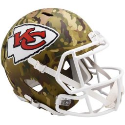 Kansas City Chiefs Riddell Camo Alternate Revolution Speed ​​Display Casque de football réplique pleine grandeur