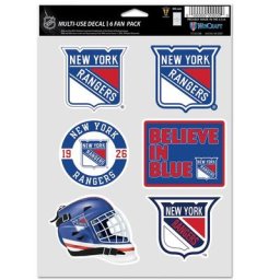 New York Rangers Wincraft Multi Use Lot de 6 autocollants pour ventilateur