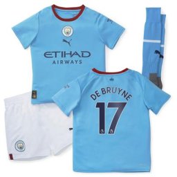 Kit Manchester City Domicile 22/23 - Enfant avec flocage De Bruyne 17